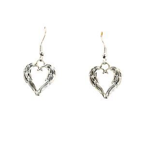 Angel Wings Hearts Sterling Silver Earrings #2112